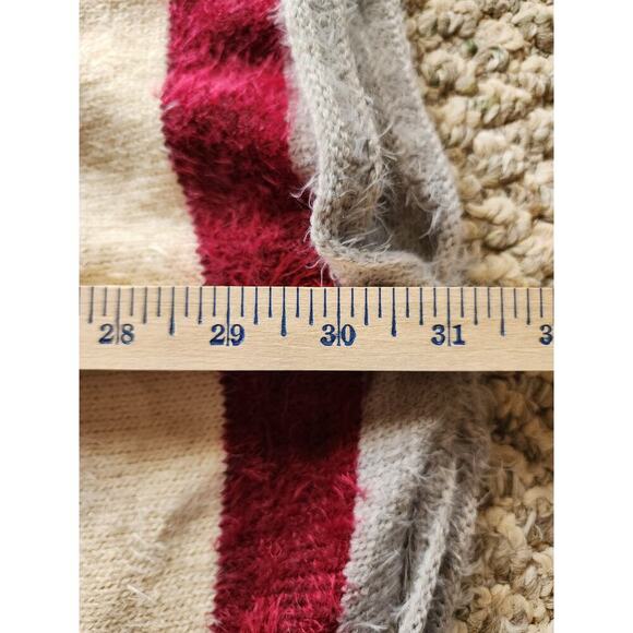 KORI America Striped Eyelash Fringe Boho Kimono Cardigan Sweater M/L - Picture 6 of 6